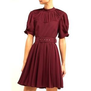 ❤️Emilia Wickstead Burgundy Belted Mini Dress❤️